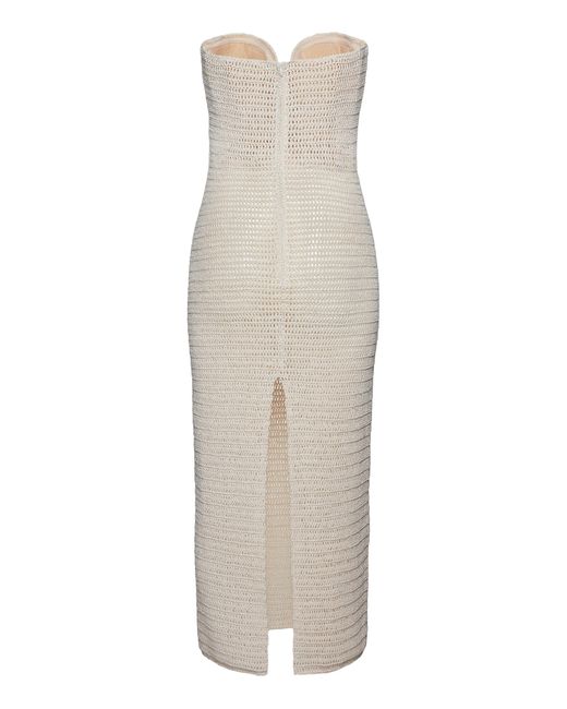 Magda Butrym White Crocheted Cotton-blend Midi Dress