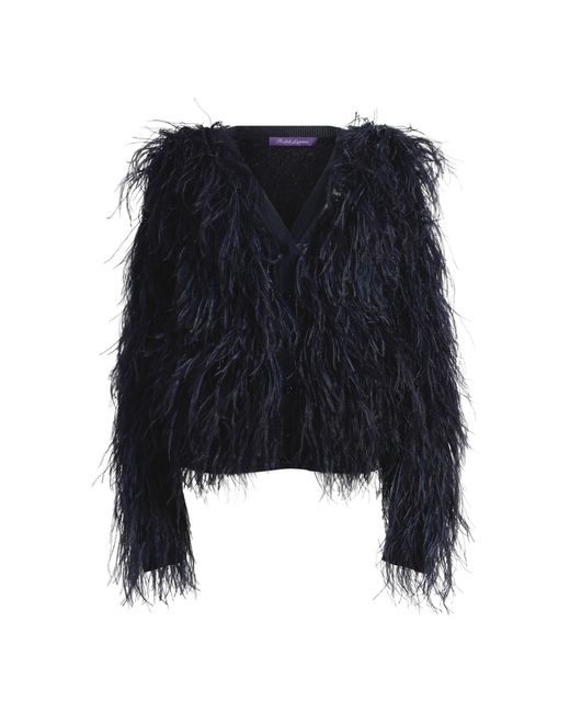 Ralph Lauren Blue Feathered Cardigan