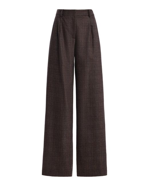 Twp Brown Hudson St Pleated Wool Flannel Trousers
