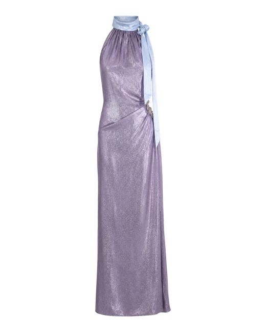 La Fuori Purple Soft Dusk Silk Maxi Dress