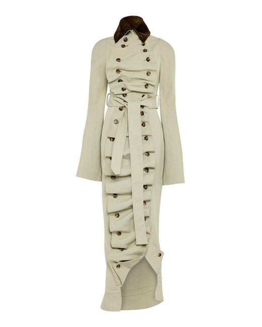 A.W.A.K.E. MODE White Structured Cotton-Blend Trench Coat