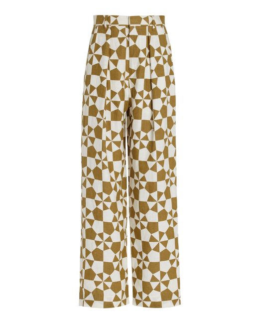 Mara Hoffman Metallic Marella Printed Cotton Straight-leg Pants