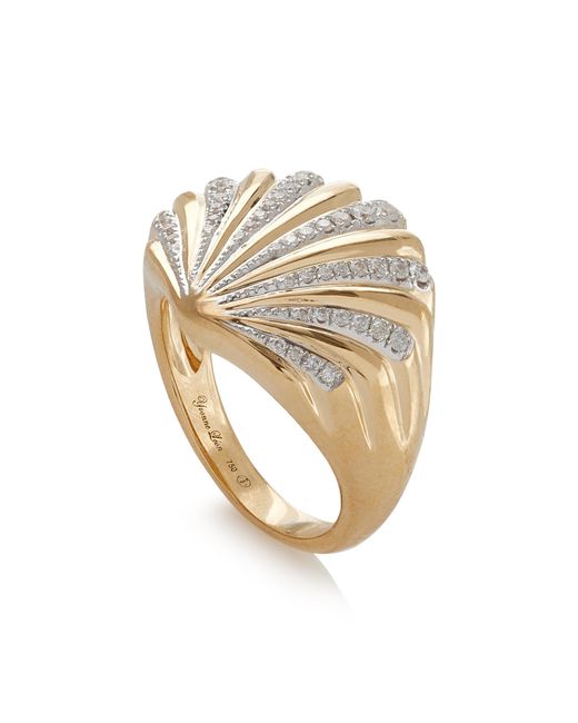Yvonne Léon White 18k Yellow Gold Diamond Ring