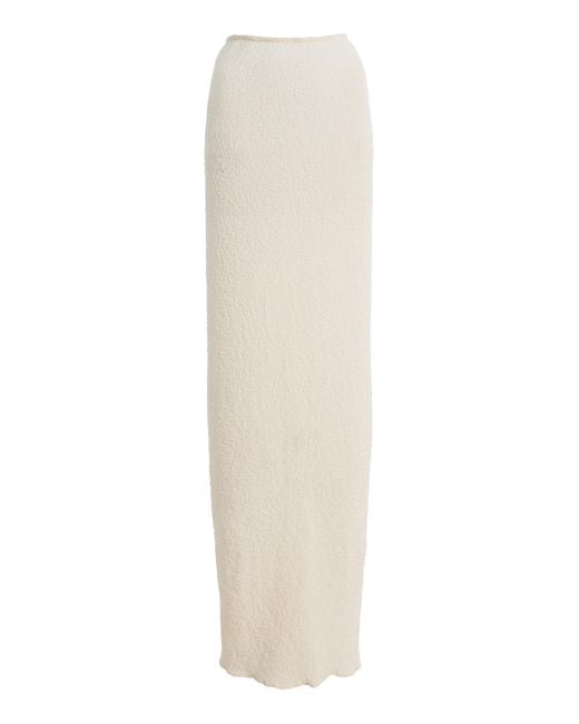 Paris Georgia White Elemental Popcorn Maxi Skirt