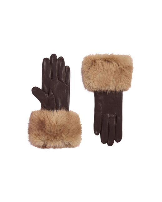 Apparis Brown Betty Faux Mink Gloves