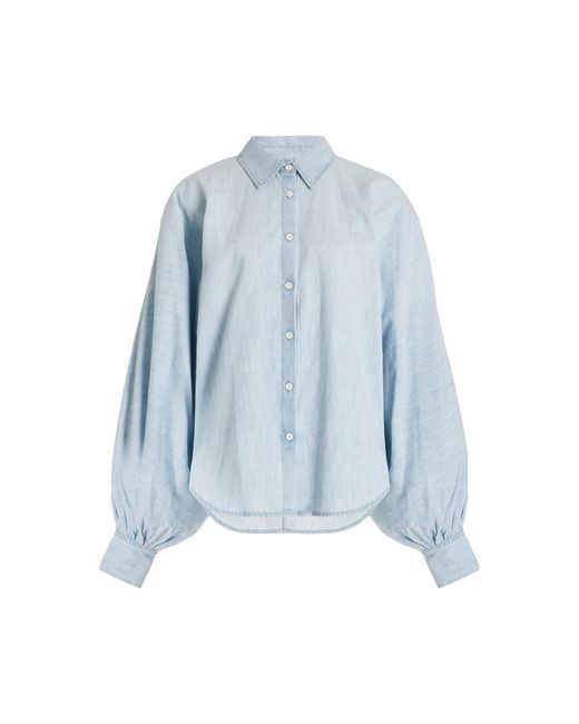 Made In Tomboy Blue Claire Balloon-sleeve Chambray Shirt