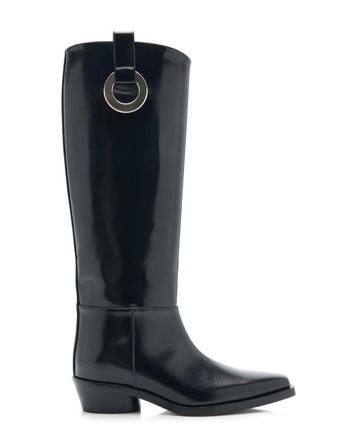 Proenza Schouler Black Bronco Grommet Leather Boots