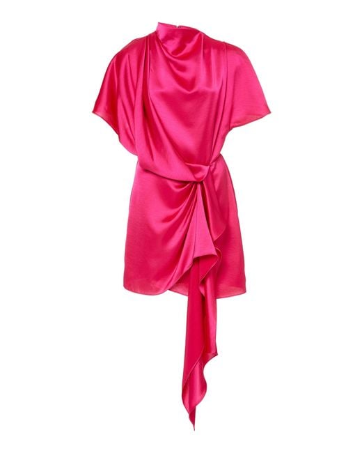 Acler Pink Lochner Draped Mini Dress