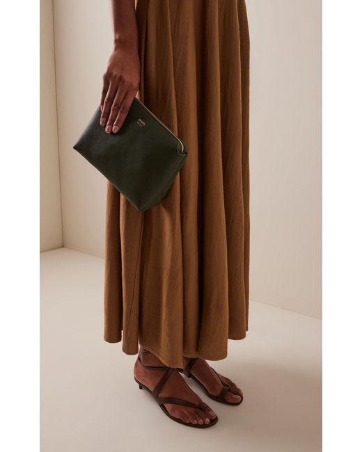 Khaite Green Lina Medium Leather Crossbody Bag