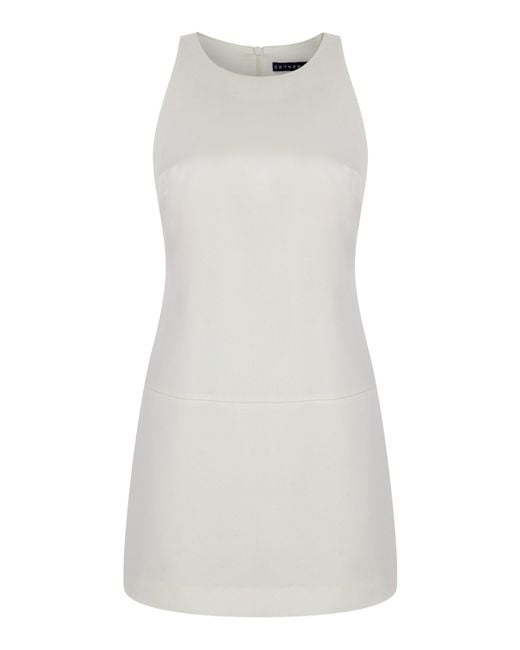 Zeynep Arcay White Halterneck Sateen Mini Dress