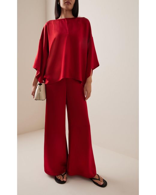 By Malene Birger Red Cicie Oversized Satin Top