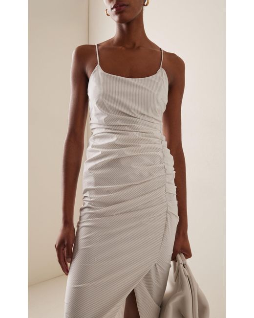 Philosophy Di Lorenzo Serafini White Gathered Poplin Midi Dress