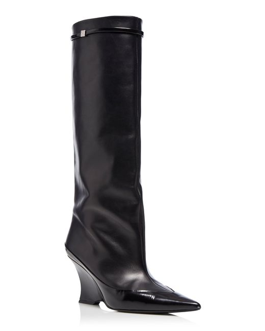 Givenchy Black Raven Leather Knee Boots