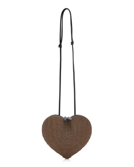 Alaïa Brown Le Coeur Braided Crossbody Bag