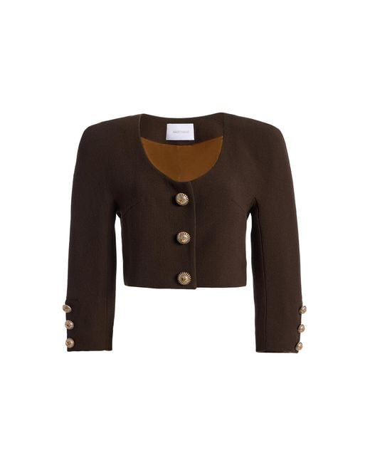 Harithand Black Exclusive Cropped Double Crepe Jacket