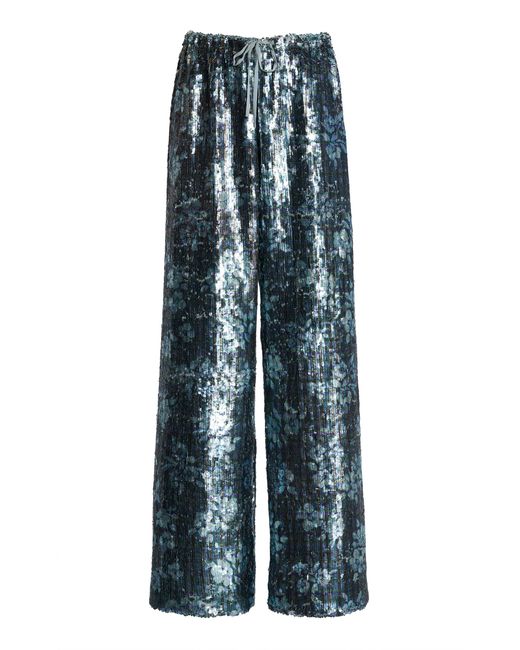 Dries Van Noten Blue Puvis Embellished Trousers