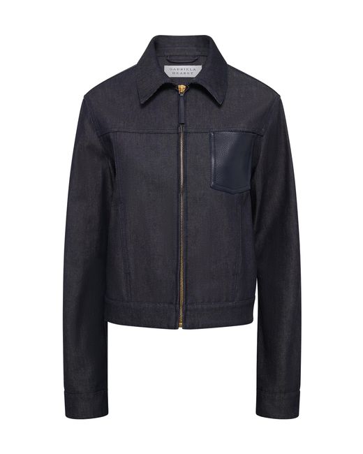Gabriela Hearst Blue Atropos Cotton-Leather Jacket