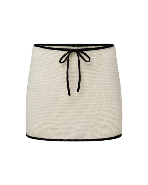 Onia Natural Knitted Linen Mini Drawstring Skirt