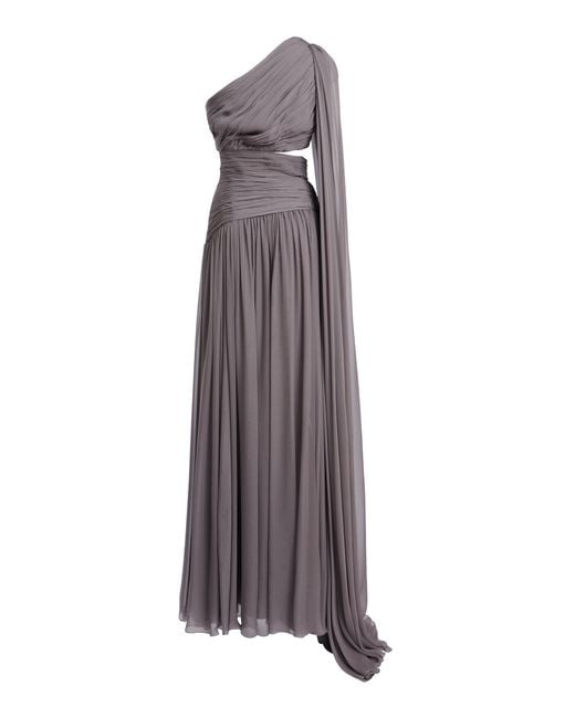 Zuhair Murad Purple Cut-Out Draped Silk Gown
