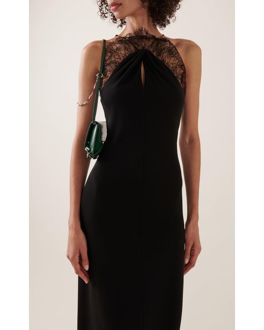 Givenchy Black Lace-detailed Crepe Midi Dress
