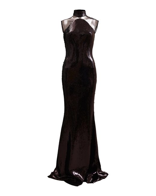 Francesca Miranda Black Noche Sequin Maxi Dress