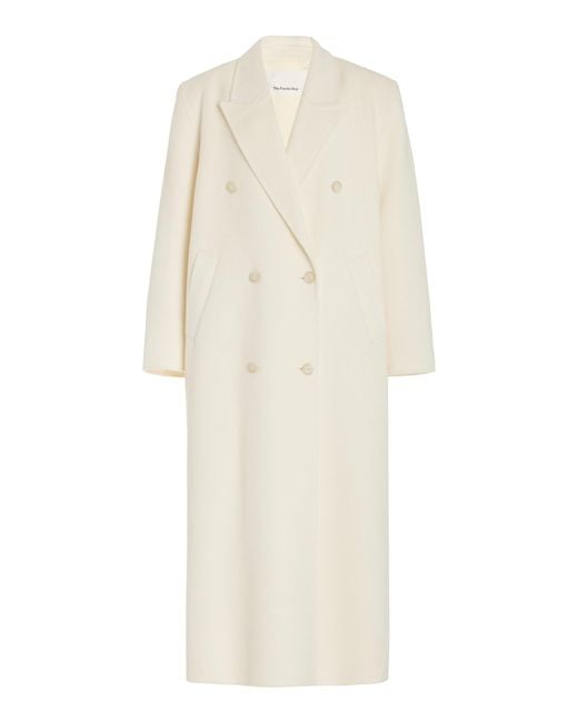 Frankie Shop Natural Gaia Double-breasted Wool-blend Coat