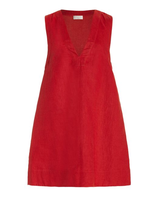 Posse Red Exclusive Shay Linen Trapeze Dress