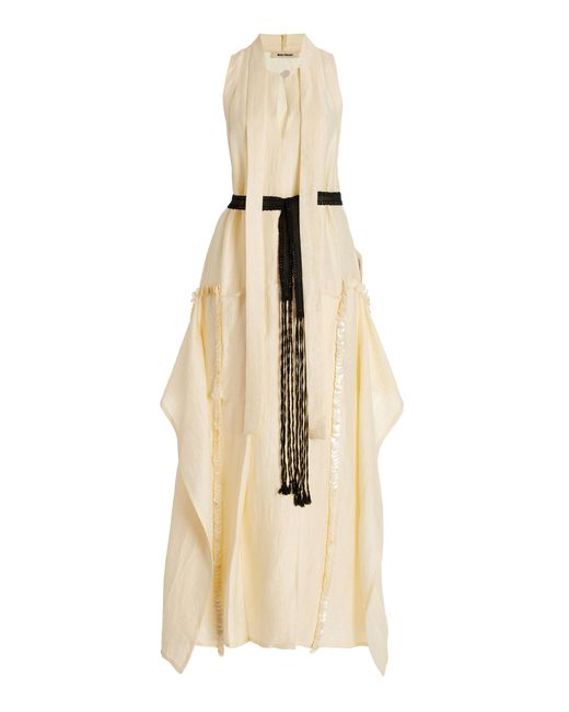 Wales Bonner Natural Desert Wrinkled Linen Maxi Dress
