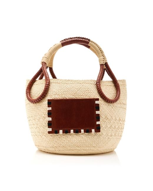 Johanna Ortiz Natural Leather-trimmed Palm Tote Bag