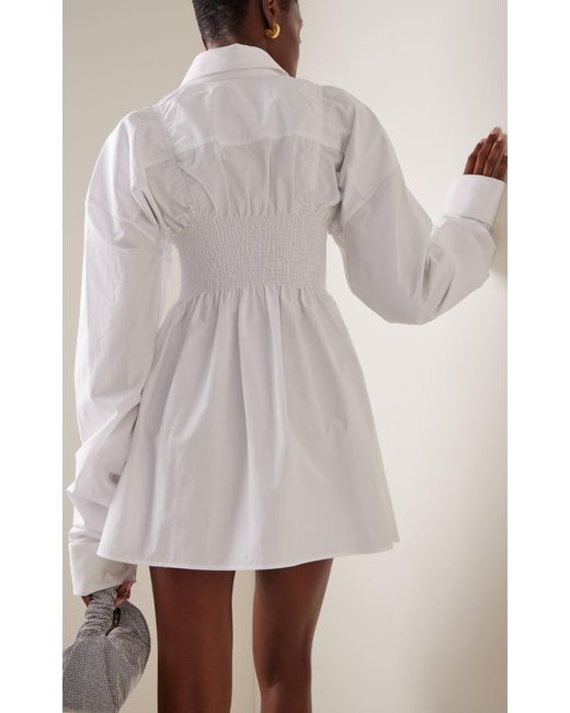 ワンピース ALEXANDER WANG POPLIN MINI SHIRTDRESS ALEXANDER WANG Ruched cotton-poplin mini shirt dress | THE