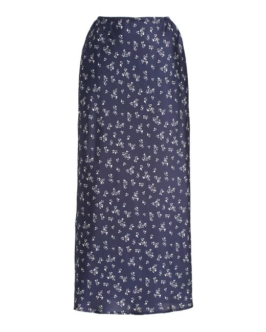 Ciao Lucia Blue Concetta Floral Silk Midi Slip Skirt