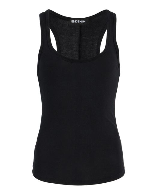 EB DENIM Black Lucy Modal Racerback Tank Top