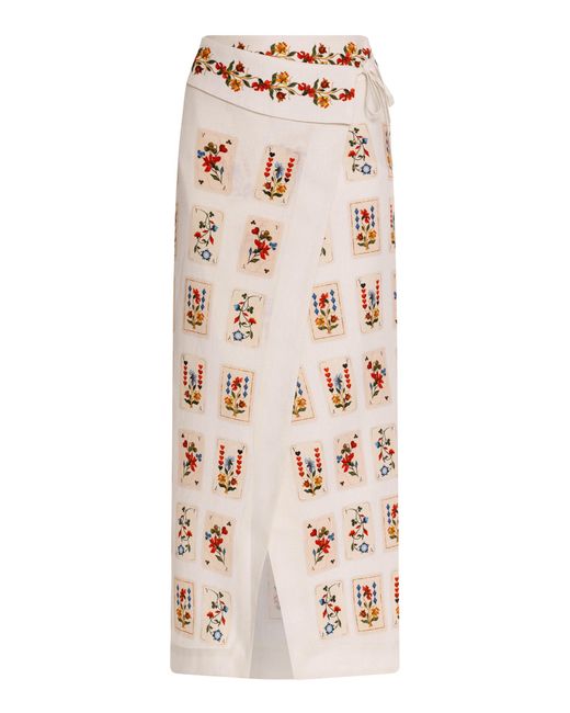 Agua Bendita Natural Tierra Hechizo Linen Maxi Wrap Skirt