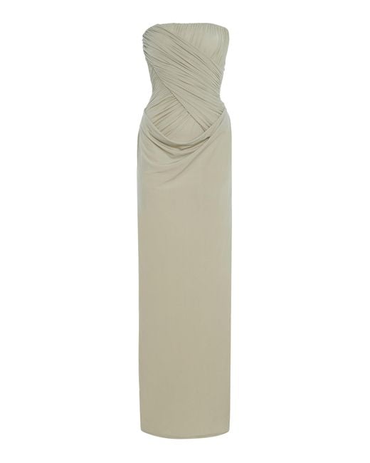 Maygel Coronel White Gorgonia Jersey Maxi Dress