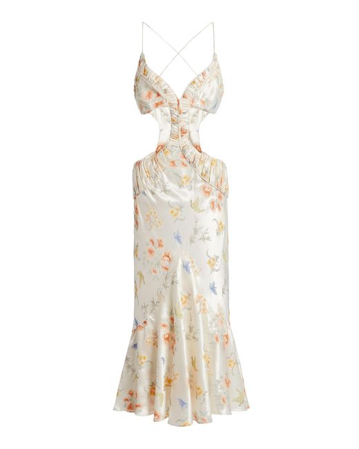 Christopher Esber Natural Heirloom Brocade Silk Maxi Dress