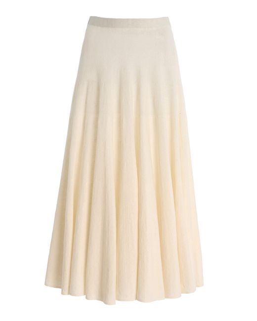 The Row Natural Jaliah Cotton-Blend Knit Midi Skirt