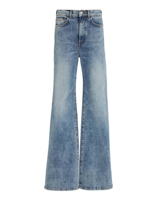 Jeanerica Fuji Stretch High-rise Organic Cotton Super Flared-leg Jeans ...