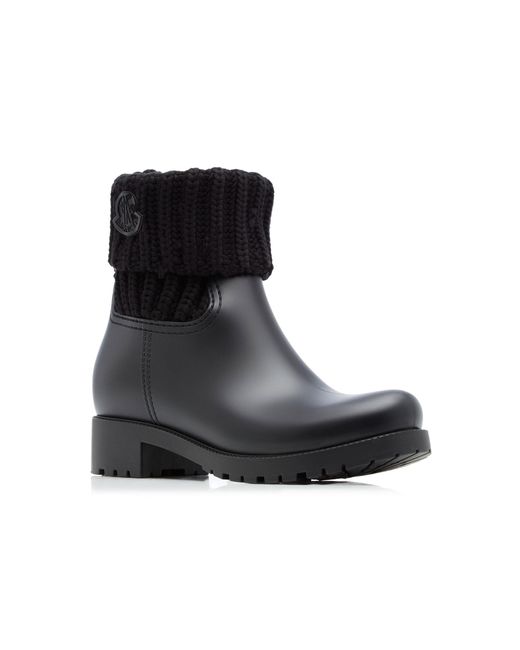 Moncler Ribbed Rubber Ankle Boots in Black | Lyst