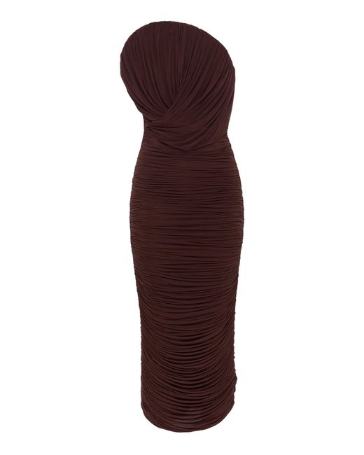 Magda Butrym Purple Strapless Stretch-Cotton Midi Dress