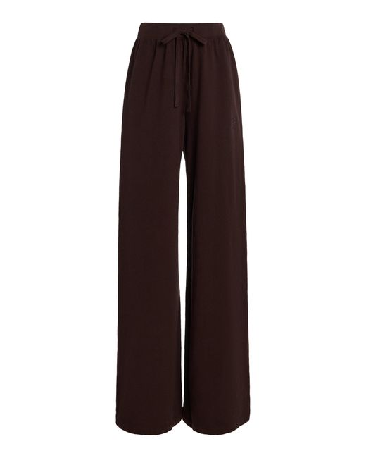 ÉTERNE Brown Drawstring Cotton Wide-Leg Sweatpants