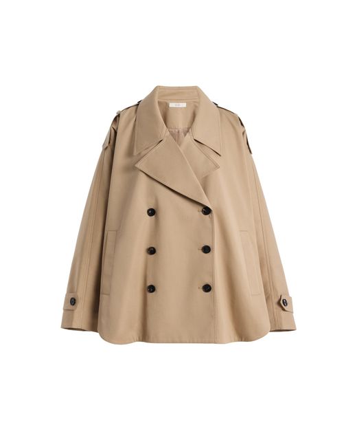 Co. Natural Dolman Tton Twill Cropped Trench