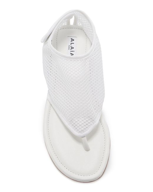 Alaïa White Flex Mesh Thong Sandals