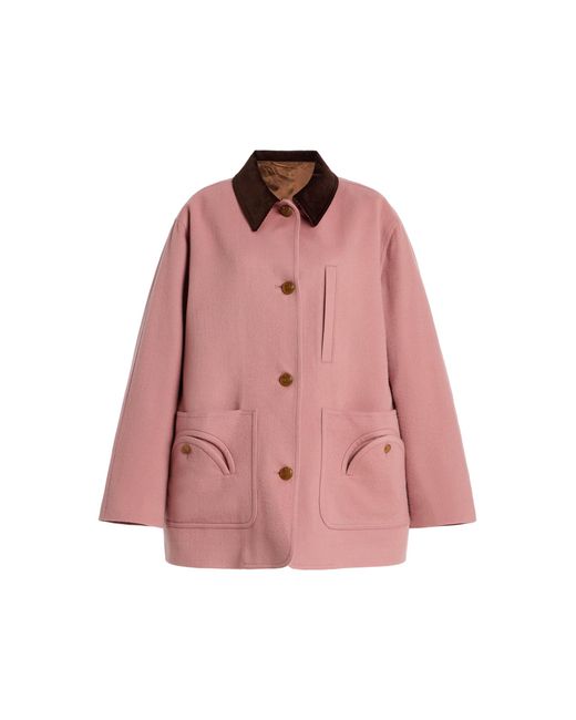 Blazé Milano Pink Clelia Wool-Cashmere Jacket