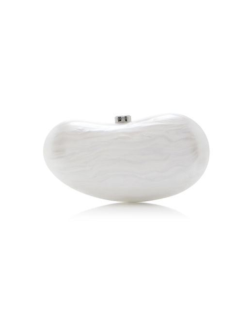 Cult Gaia White Tallulah Crystal-embellished Acrylic-shell Clutch