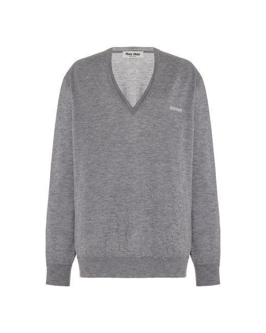 Miu Miu Gray Cashmere Sweater