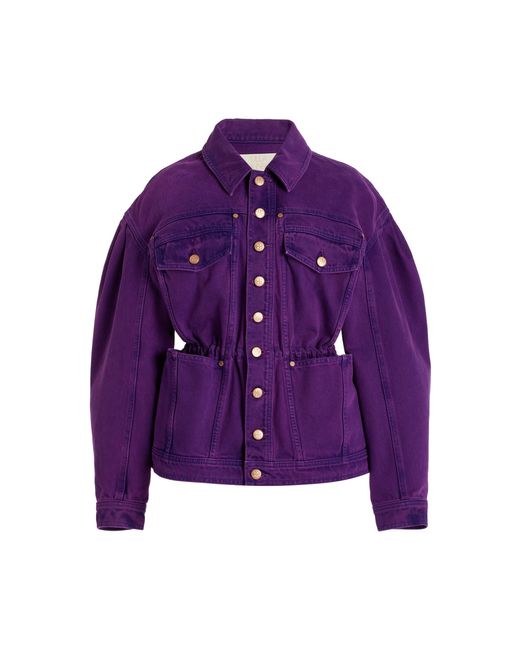 Ulla Johnson Purple Odette Denim Trucker Jacket