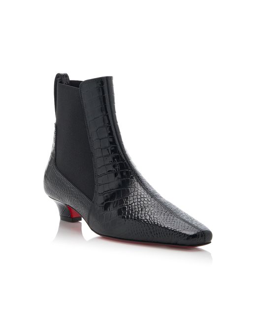 Christian Louboutin Black Promidavol 35Mm Croc-Effect Leather Chelsea Boots