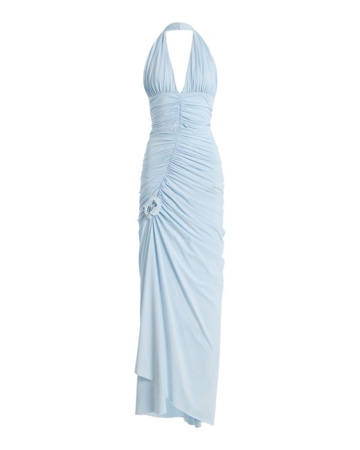 Maygel Coronel Blue Exclusive La Isla Isola Jersey Maxi Dress