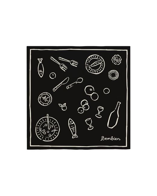 Bembien Black Tableau Silk Scarf