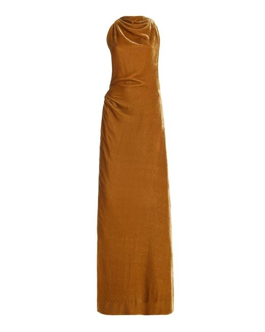 Proenza Schouler Natural Velvet Backless Maxi Dress